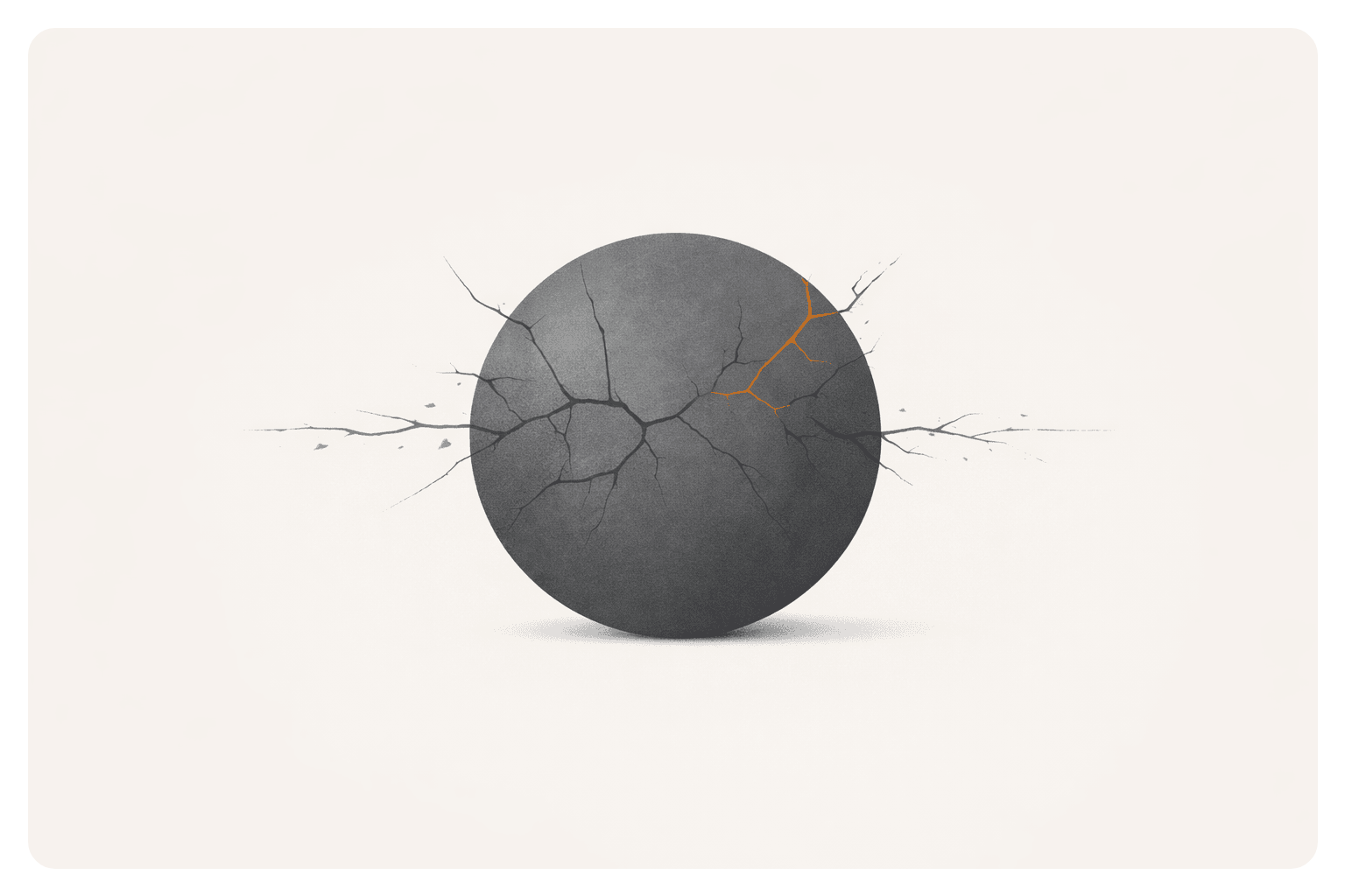 Cracked sphere illustration symbolizing creator reputation risk when promoting low-quality projects.