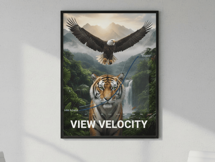 Conceptual illustration representing View Velocity and attention amplification in crypto and Web3 KOL marketing.