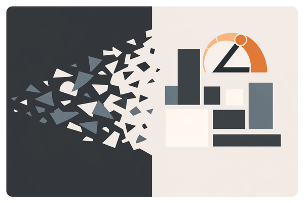 Abstract illustration showing crypto marketing evolving from fragmented hype into structured, data-driven web3 influencer marketing strategy.